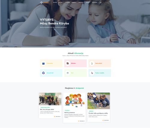svetainės kurimas Vyturio progimnazija panevezys
